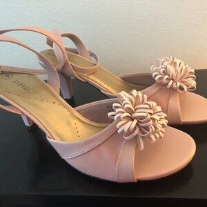 George Blush Pink Leather Ankle Strap Sandals